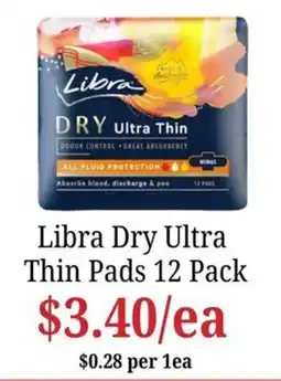Farmer Jack's Libra Dry Ultra Thin Pads offer