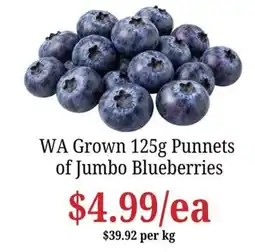Farmer Jack's WA Grown Jumbo Blueberries offer