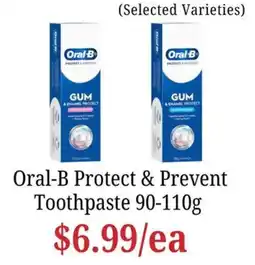 Farmer Jack's Oral-B Protect & Prevent Toothpaste offer