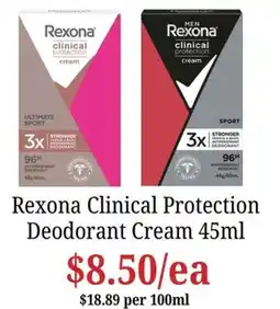 Farmer Jack's Rexona Clinical Protection Deodorant Cream offer
