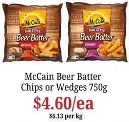 Farmer Jack's McCain Beer Batter Chips or Wedges offer