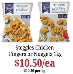 Farmer Jack's Steggles Chicken Fingers or Nuggets offer