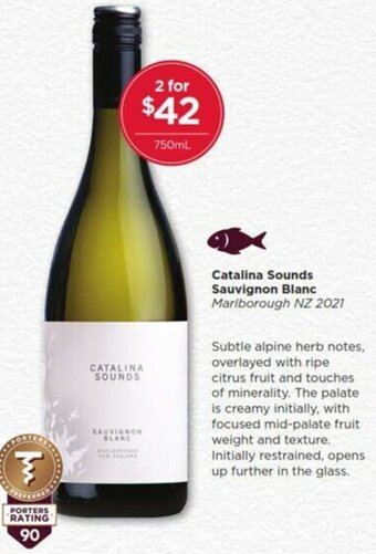 Porters Catalina Sounds Sauvignon Blanc offer