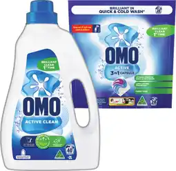 IGA OMO Laundry Capsules 28 Pack, Liquid 2 Litre or Powder 2kg Selected Varieties offer