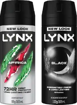 IGA Lynx Deodorant Body Spray or Antiperspirant 165mL Selected Varieties offer