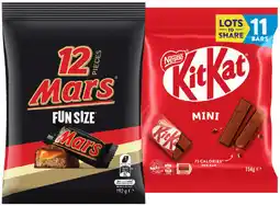 IGA Nestle KitKat, Mars or Snickers Fun Size Pack 154-192g Selected Varieties offer