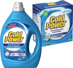 IGA Cold Power Laundry Liquid 2 Litre or Powder 2kg Selected Varieties offer