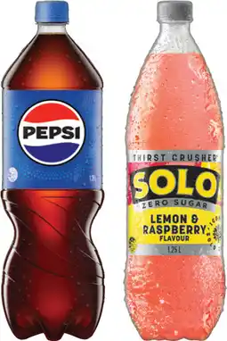 IGA Pepsi, Solo or Lipton Sparkling Ice Tea I.25 Litre Selected Varieties offer