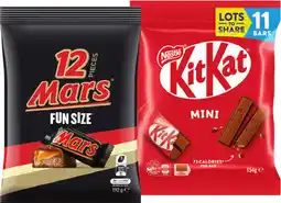 IGA Mars, Nestlé or Snickers Fun Size Pack 88-192g Selected Varieties offer