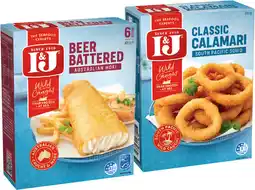 IGA I&J Australian Hoki Beer Battered 425g, Calamari 360g or Fish Tenders 320g Selected Varieties offer