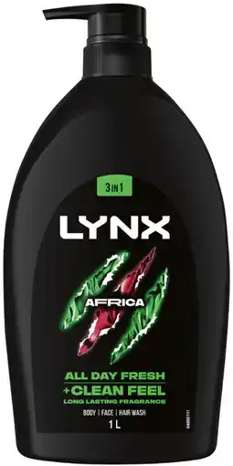 IGA Lynx Africa 3‑in‑1 Body Face Hair Wash offer