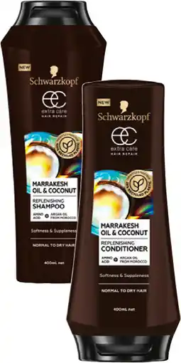 IGA Schwarzkopf Extra Care Hair Repair Shampoo or Conditioner 400mL Selected Varieties offer