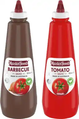 IGA MasterFoods Tomato or Barbecue Squeezy Sauce 920mL offer