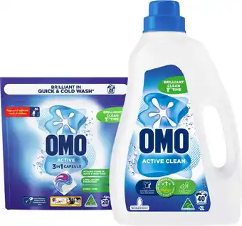 OMO Laundry Capsules 28 Pack, Liquid 2 Litre or Powder 2kg Selected Varieties