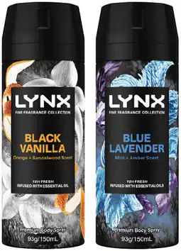 IGA Lynx Fine Fragrance Collection Premium Body Spray Selected Varieties offer
