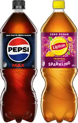 IGA Pepsi, Solo or Lipton Sparkling Iced Tea 1.25 Litre Selected Varieties offer