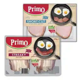 IGA Primo Wood Smoked Streaky Bacon 430g or Short Cut Rindless Bacon 500g offer