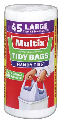 IGA Multix Handy Ties Tidy Bags Medium 50 Pack or Large 45 Pack offer