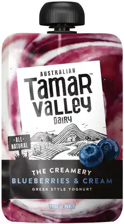 IGA Tamar Valley Greek Style Yoghurt Pouch Selected Varieties offer