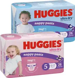 IGA Huggies Nappy Pants 24‑29 Pack Selected Varieties offer