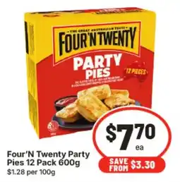 IGA Four'n Twenty Party Pies offer