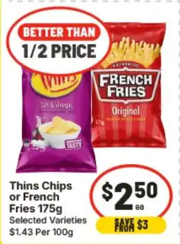 IGA Thins Chips or French Fries offer