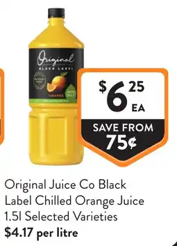 Foodworks Original Juice Co Black Label Chilled Orange Juice offer