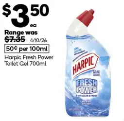 Woolworths Harpic Fresh Power Toilet Gel offer