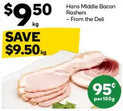 Woolworths Hans Middle Bacon Rashes offer