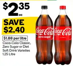 Woolworths Coca-Cola Classic, Zero Sugar or Diet Soft Drink Varieties offer
