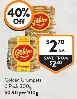 Foodworks Golden Crumpets offer