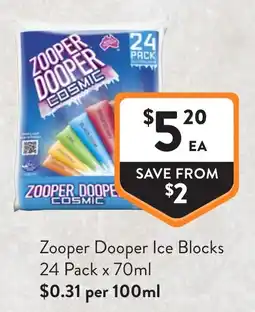 Foodworks Zooper Dooper Ice Blocks offer