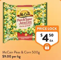 Foodworks McCain Peas & Corn offer