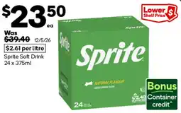 Woolworths Sprite Soft Drink offer