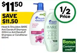 Woolworths Head & Shoulders BARE Anti Dandruff Shampoo offer