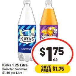 IGA Kirks 1.25 Litre Selected Varieties offer