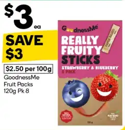 Woolworths GoodnessMe Really Fruity Sticks offer