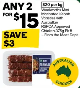 Woolworths Woolworths Mini Marinated Kebab Varieties offer