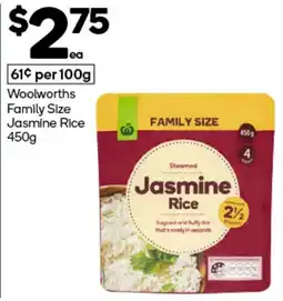 Woolworths Woolworths Family Size Jasmine Rice offer
