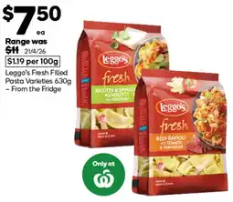 Woolworths Leggo's Fresh Filled Pasta Varieties offer