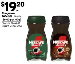 Woolworths Nescafe Blend 43 Instant Coffee offer
