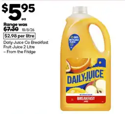 Woolworths Daily Juice Co Breakfast Fruit Juice offer