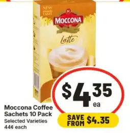 IGA Moccona Coffee Sachets offer