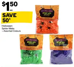 Woolworths Halloween Spider Webs - Assorted Colours offer