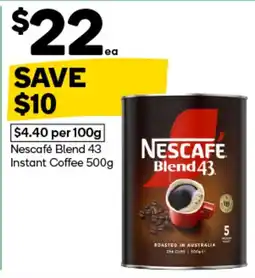 Woolworths Nescafe Blend 43 Instant Coffee offer