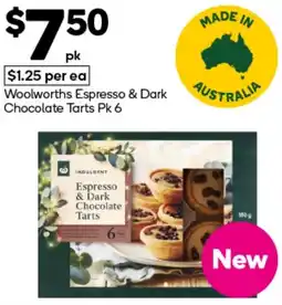 Woolworths Indigilent Espresso & Dark Chocolate Tarts offer