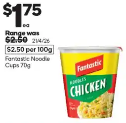 Woolworths Fantastic Noodle Cups offer
