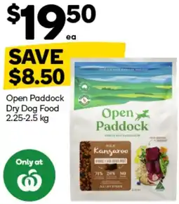 Woolworths Open Paddock Dry Dog Food offer