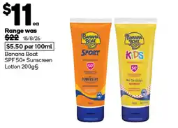 Woolworths Banana Boat SPF 50+ Sunscreen Lotion offer