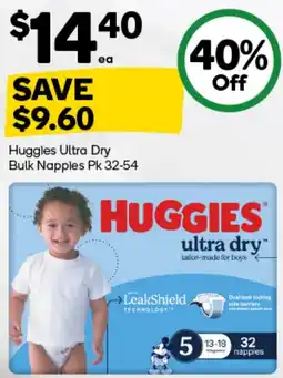 Woolworths Huggies Ultra Dry Bulk Nappies offer